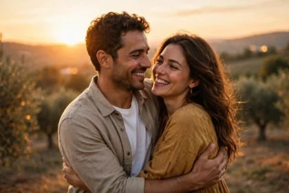 Amore, coppia sorridente