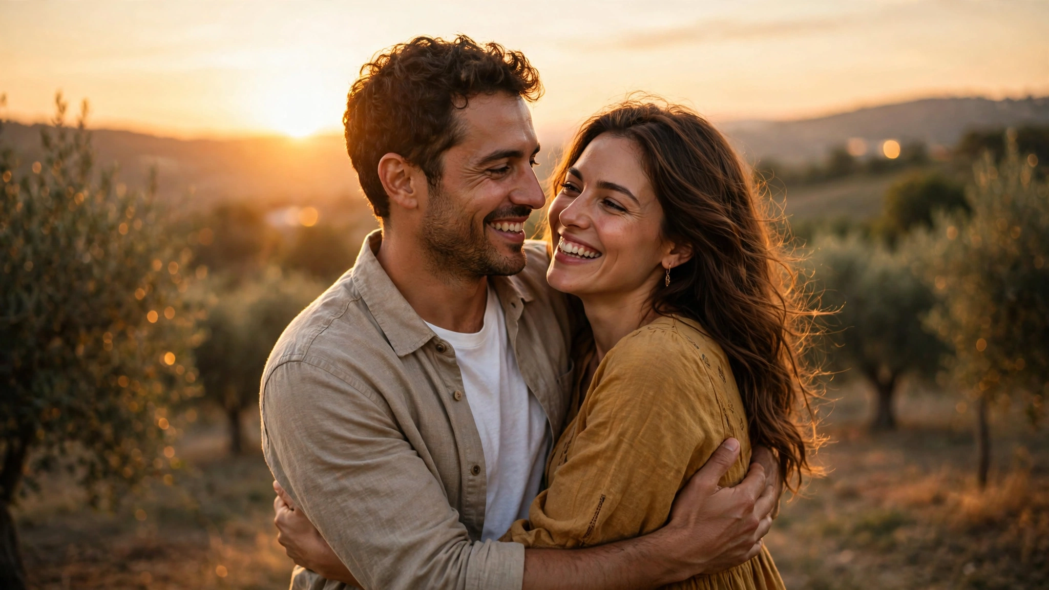 Amore, coppia sorridente